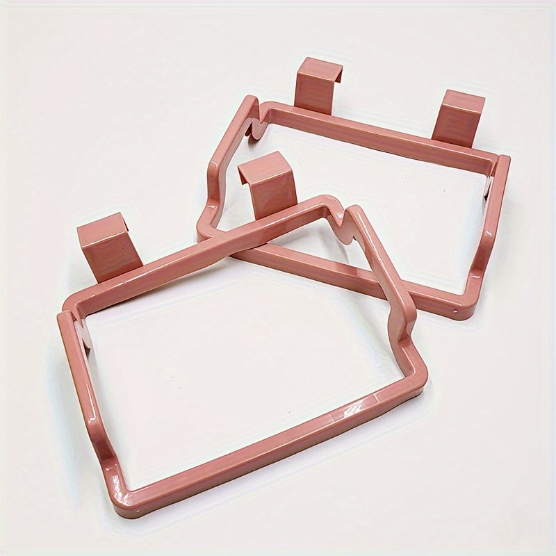 Sturdy Plastic Bag Holder for Kitchen & Bathroom Organization - Pink Cabinet Door Hook