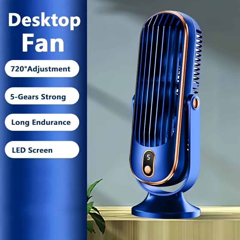 Portable Air Conditioner Fan with Dual Motors, Large Battery, and 5-Speed Air Cooling. Features a 720° Surround Air Blower perfect for use in the office, while traveling, camping, or in an outdoor RV. This USB fan makes for a great Thanksgiving