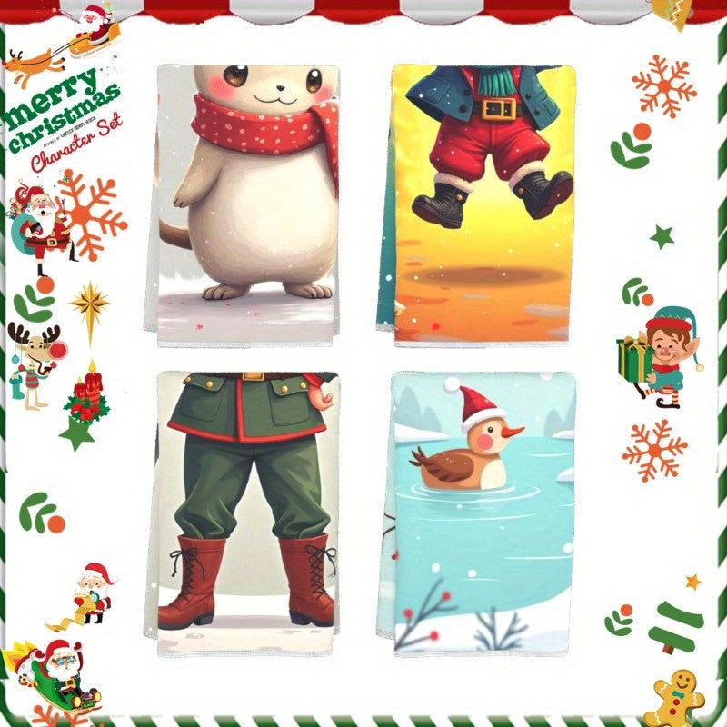 Set of 4 Christmas Kitchen Towels - 45.72*66.04cm - Perfect Gift for Holiday Decor FTPSW