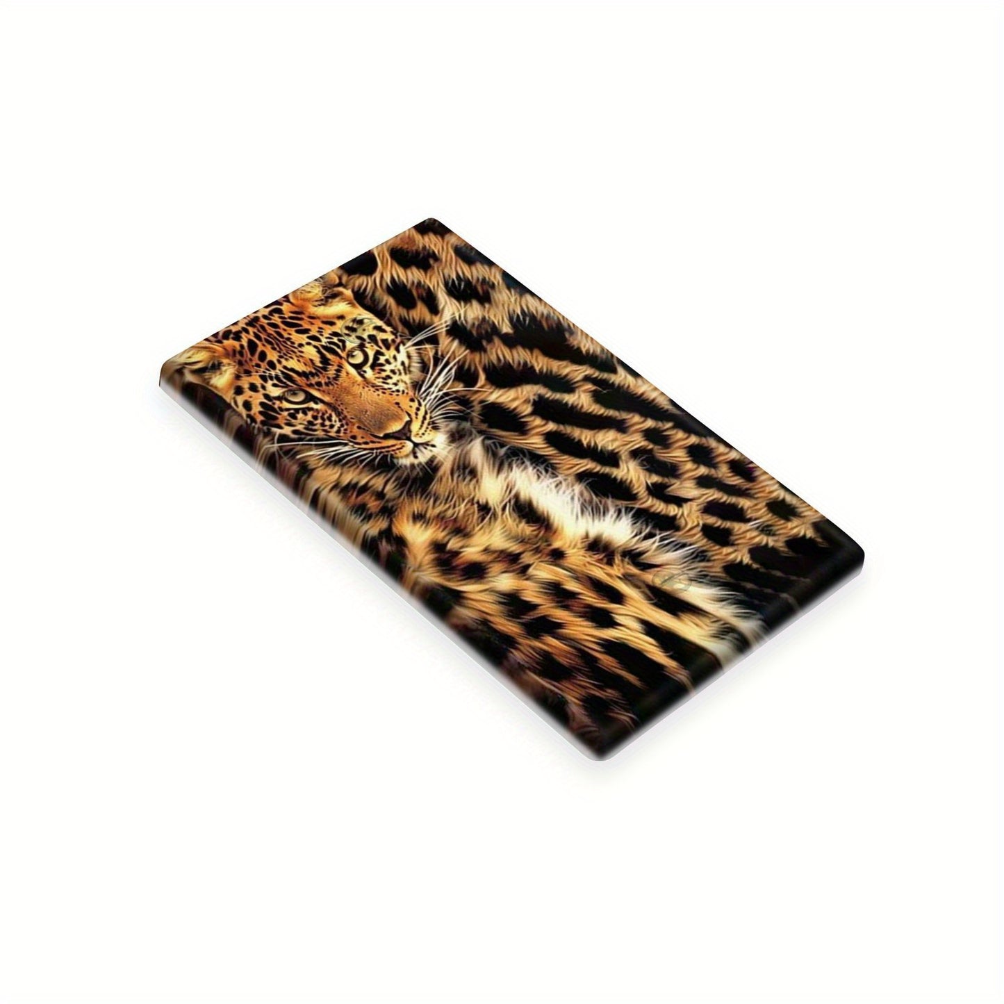 Leopard fur print wall plate cover for indoor and outdoor home decor.