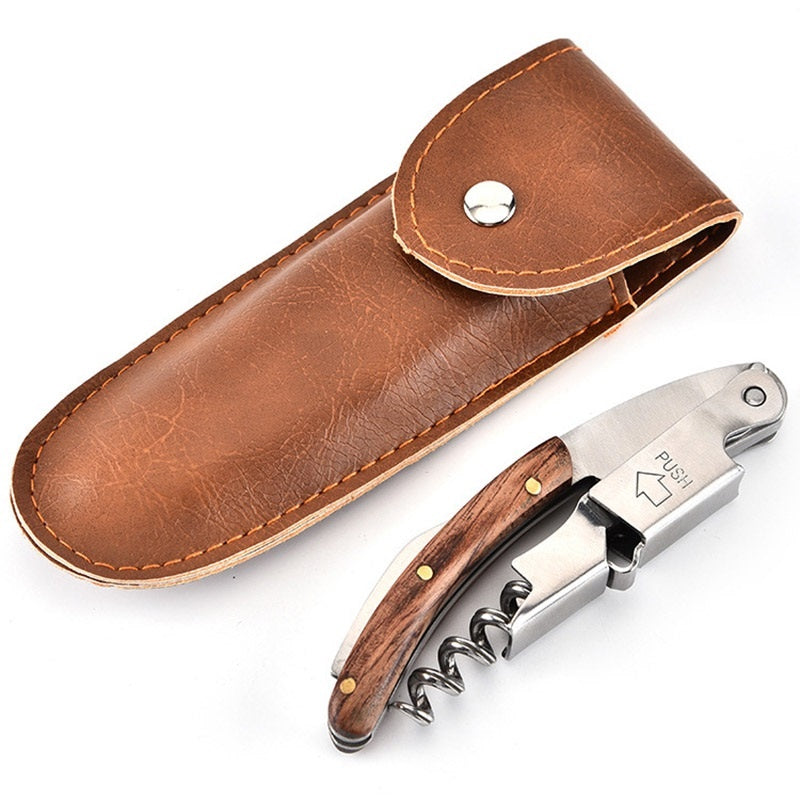 Red Wine Bottle Opener with Holster - Easy to Use and Versatile