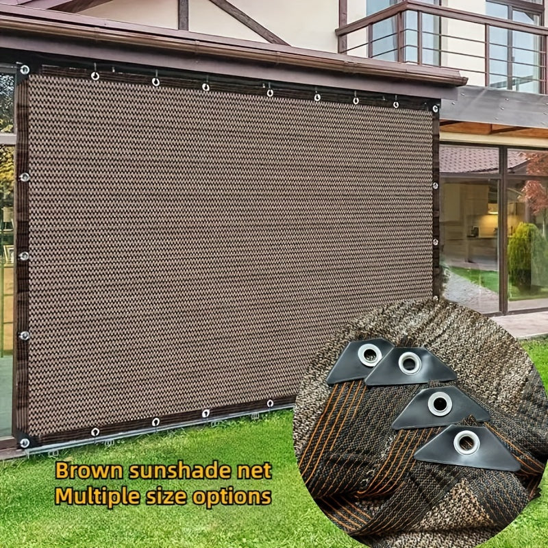 1pc 90% Coffee Color Sunshade Cloth for Outdoor Use, ideal for garden, patio, plants, greenhouse, and more. Easy to hang and suitable for dog and chicken houses.