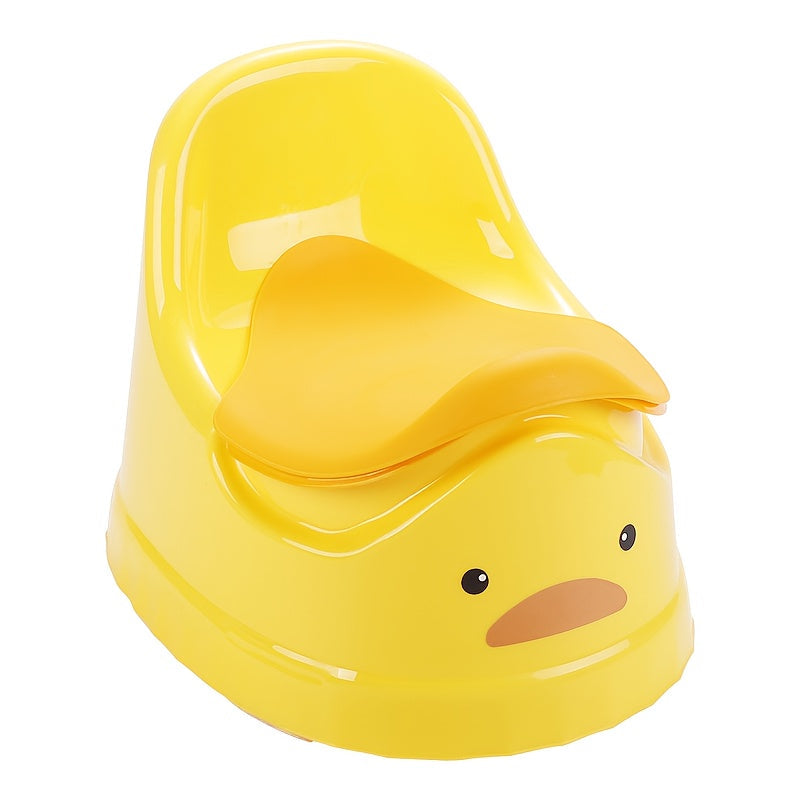 Yellow Potty Training Chair with Cute Duck Design for Boys and Girls - Durable Plastic Seat, Easy-to-Clean, Comfortable and Sturdy Toilet Training Seat