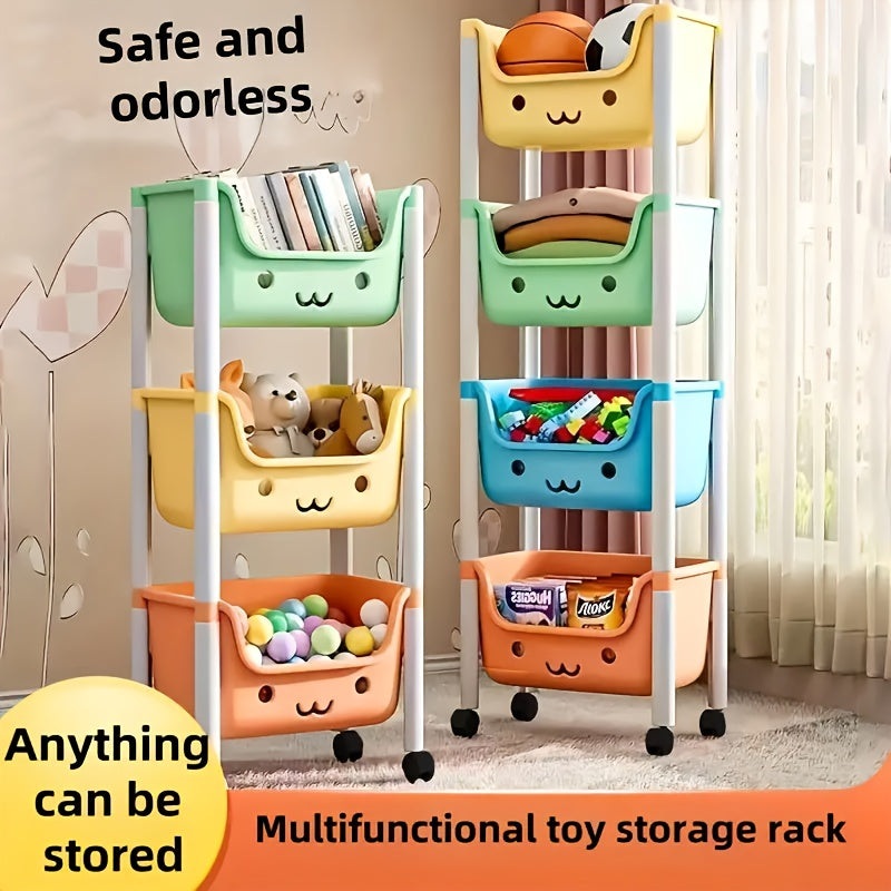 Versatile macaron mobile snack trolley with stylish storage, ideal for living rooms and kitchens.