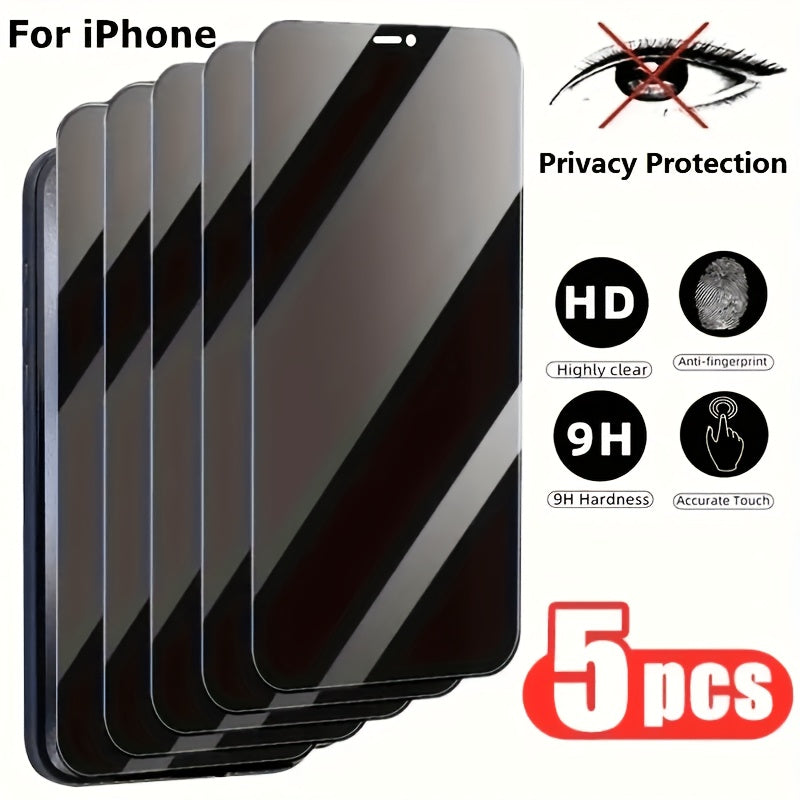 Privacy screen protectors for iPhone 11-16 Pro Max and Plus models with anti-spy function.