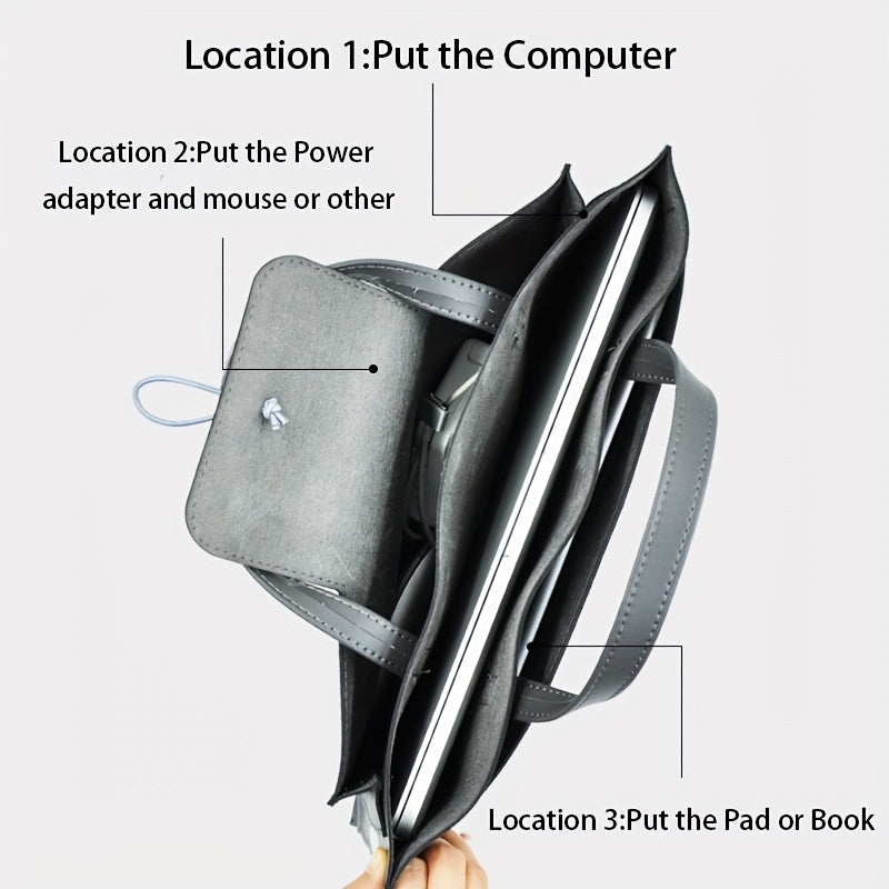 Protective laptop bag available in four different sizes: 33.02 cm, 35.56 cm, 38.1 cm, and 40.64 cm.