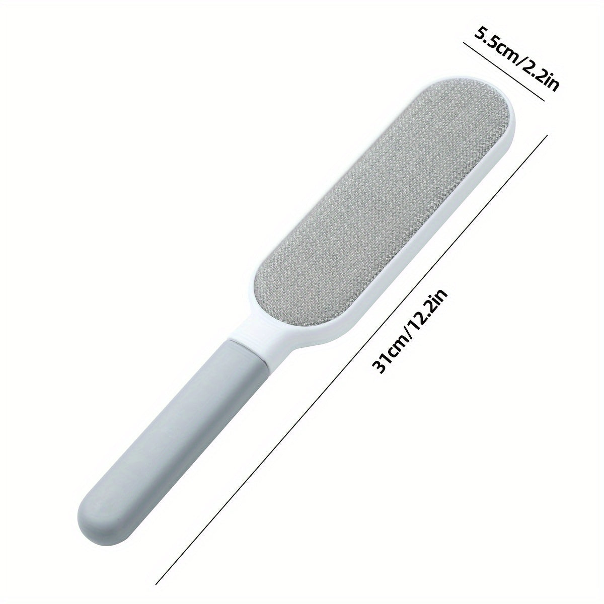 Reusable lint brush that effectively removes pet hair and lint from clothing, furniture, and carpets.