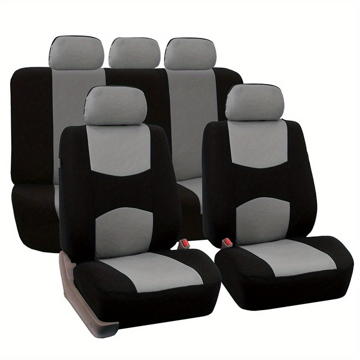 Polyester car seat cover set for 5 seats cars.