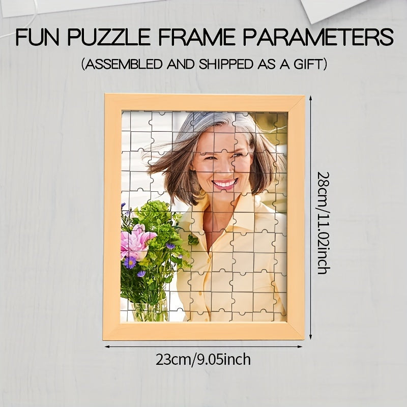 Create a custom photo puzzle frame for couples, friends, and family - featuring high definition printing and a wooden frame. Ideal for birthdays, anniversaries, and other special occasions.