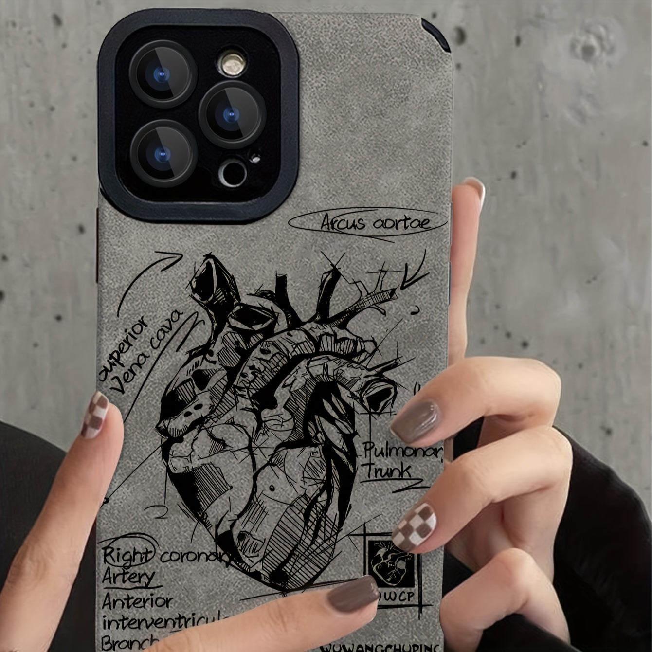 Heart Analysis Flip Faux Leather Case provides full coverage shockproof for various iPhone models (7, 8, X, XS, 11, 12, 13, 14, 15).