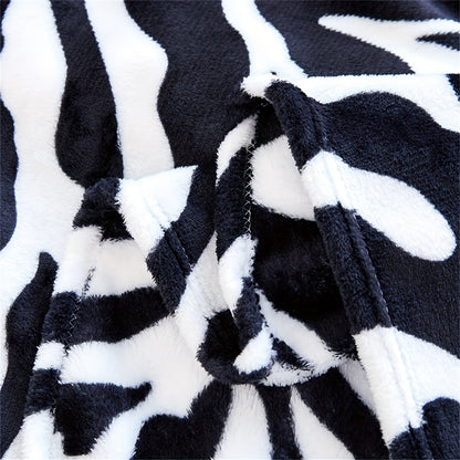 Zebra Patterned Blanket, Luxuriously Soft Throw Blanket Ideal for Snuggling Up on the Couch, Sofa, Office, Bed, Camping or Travel. The perfect multi-purpose gift blanket that can be used in all seasons.