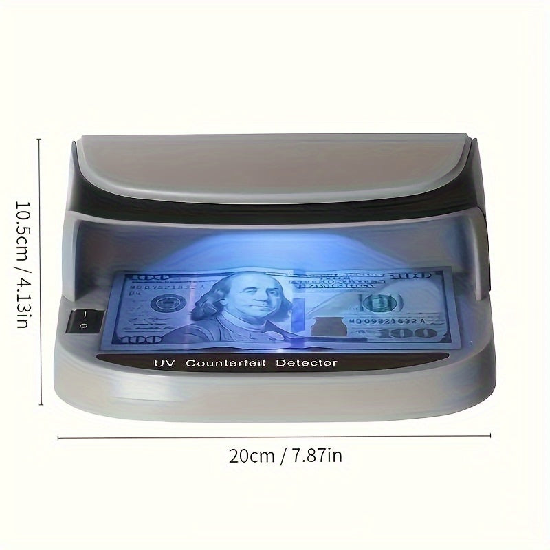 Power-saving currency detector with purple light and battery banknote lamp detects multiple country currencies efficiently.