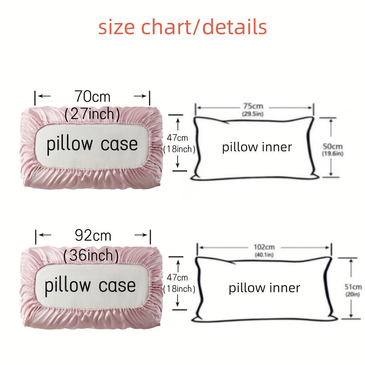 Two soft and breathable satin pillowcases with elastic cord, ideal for a comfortable night's sleep in your bedroom.