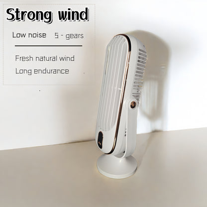 Introducing the 2023 New Arrival 1pc Desktop Tower Fan for Home Office Use! Stay cool with this powerful electric fan that offers strong wind cooling. Featuring a USB wireless rechargeable design, LED display, and 5-speed adjustment, this tower fan is a