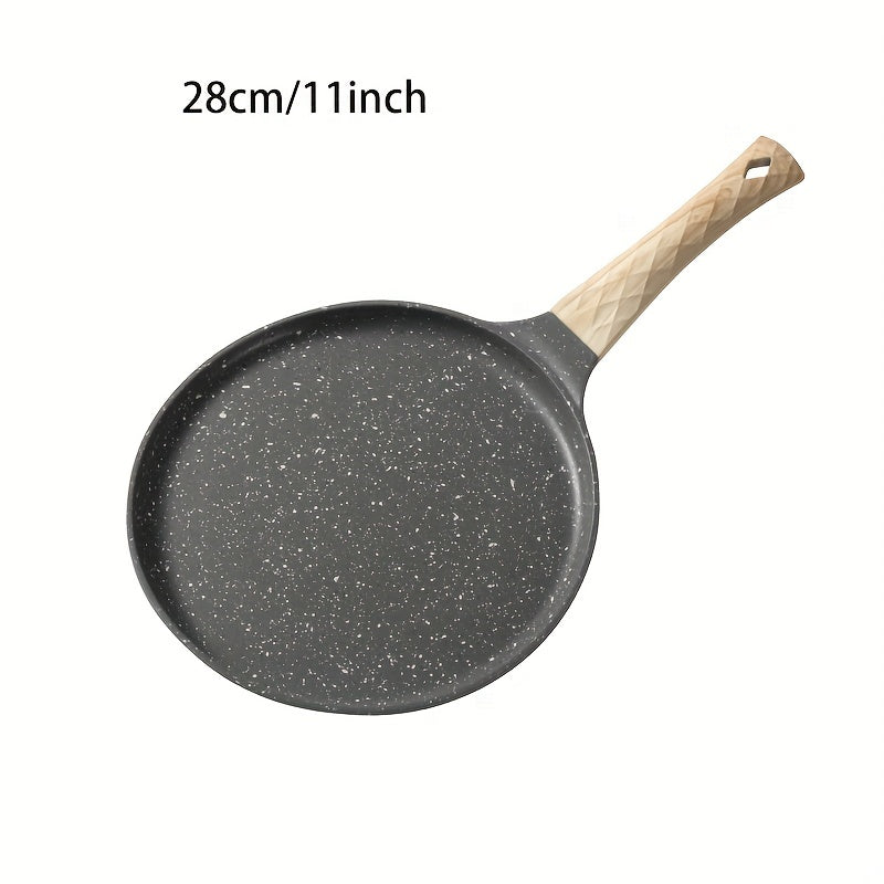 10-Inch Nonstick Crepe Pan with Swiss Granite Coating, Aluminum Pancake Skillet, Includes Stay-Cool Handle, Compatible with Induction Cooktops, Free of PFOA