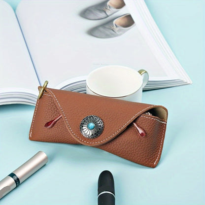 Boho Fashion Sunglasses Reading Glasses Box Cover Portable Eyeglasses Case Holder, clipped snap glasses bag