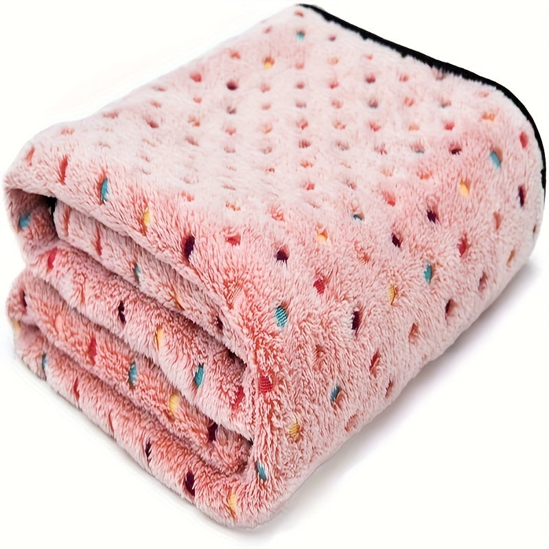 Soft and Cozy Coral Fleece Flannel Pet Blanket, Ideal for Dogs and Cats to Snuggle in, Provides Warmth and Comfort as a Nest Mat or Bed Cover