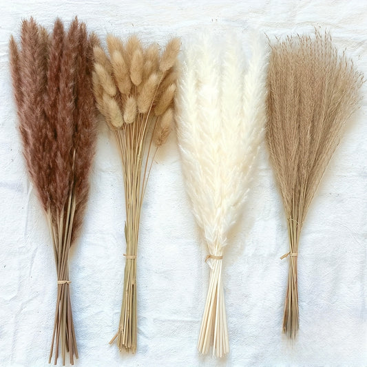 62pcs Artificial Flowers Pampas Bunny Rabbit Tails And Reed Bouquet for Boho Home Decor, perfect for Valentine's Day, Christmas, weddings, parties, and festivals. Ideal for living rooms, desktops, or any room in the house.