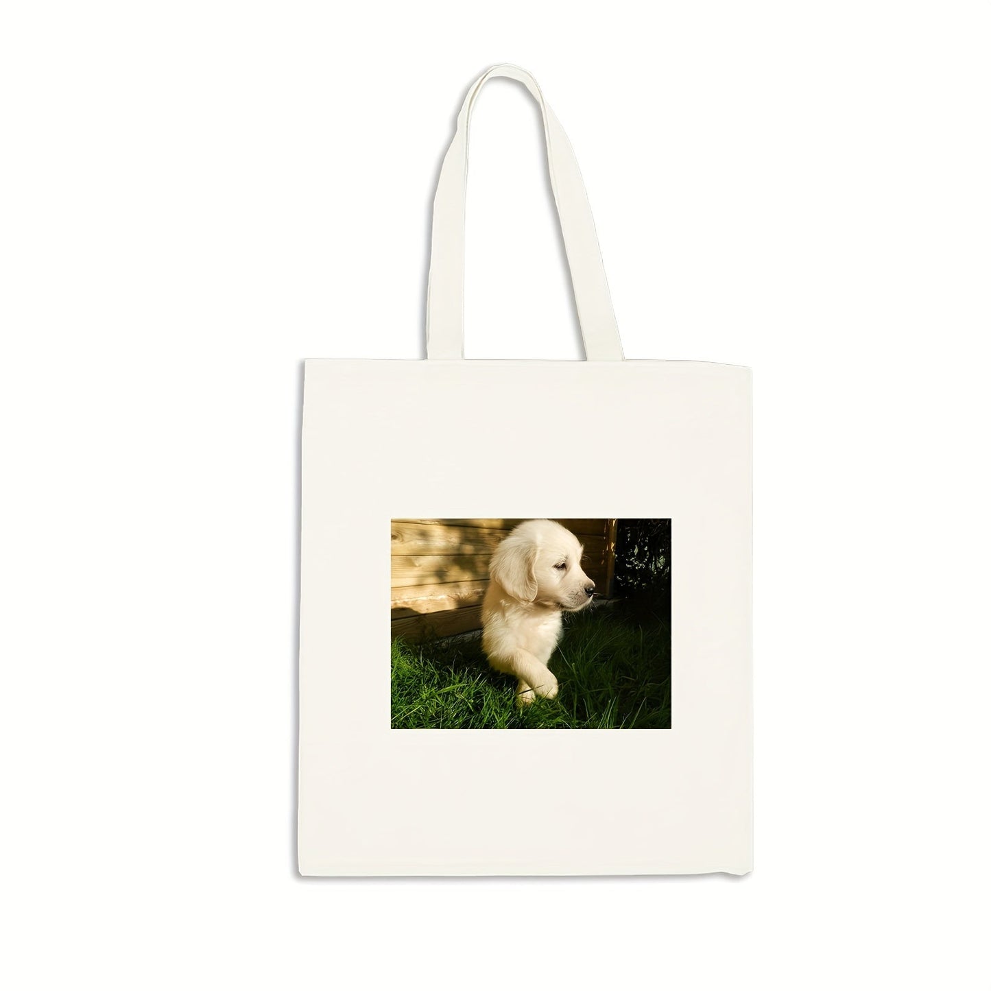 Customize your own puppy style hot print canvas bag with this pack of 2 bags. Simply send us the picture you want to use, and we will design and print it onto the canvas bag in a simple and fashionable style. Choose from 3 different colors for your bag