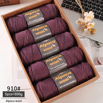 500G Alpaca Wool Yarn, 245 Thick Knitting Needles, Multi-Colored Kit for Autumn and Winter Fashion DIY Projects. Includes Yarn for Sweaters, Cardigans, Scarves, Hats, Gloves, Pants, and