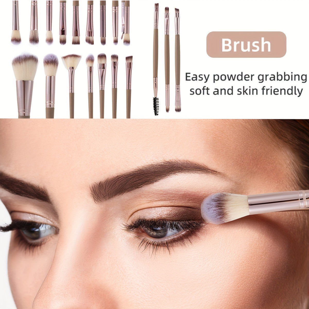 A 20/40 piece makeup tool set with various specifications available. Includes 20 high-quality makeup brushes, headband, wristbands, makeup remover puff, velour puffs, finger puffs, large