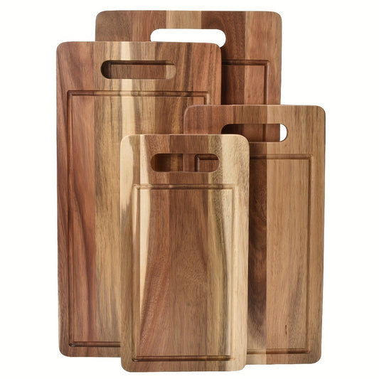 Pair of Acacia Cutting Boards, Kitchen Tools Made of Solid Wood