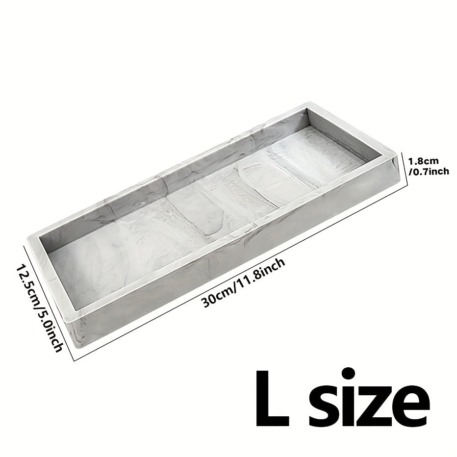 Single bathroom vanity silicone tray for counter, multi-functional organizer for sink, dresser, and home essentials.