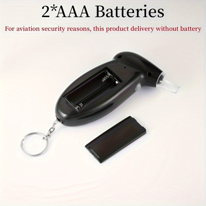 Portable digital breathalyzer for blood alcohol content testing, battery not included, suitable for home use and medical checks. Ideal for monitoring medication effects.