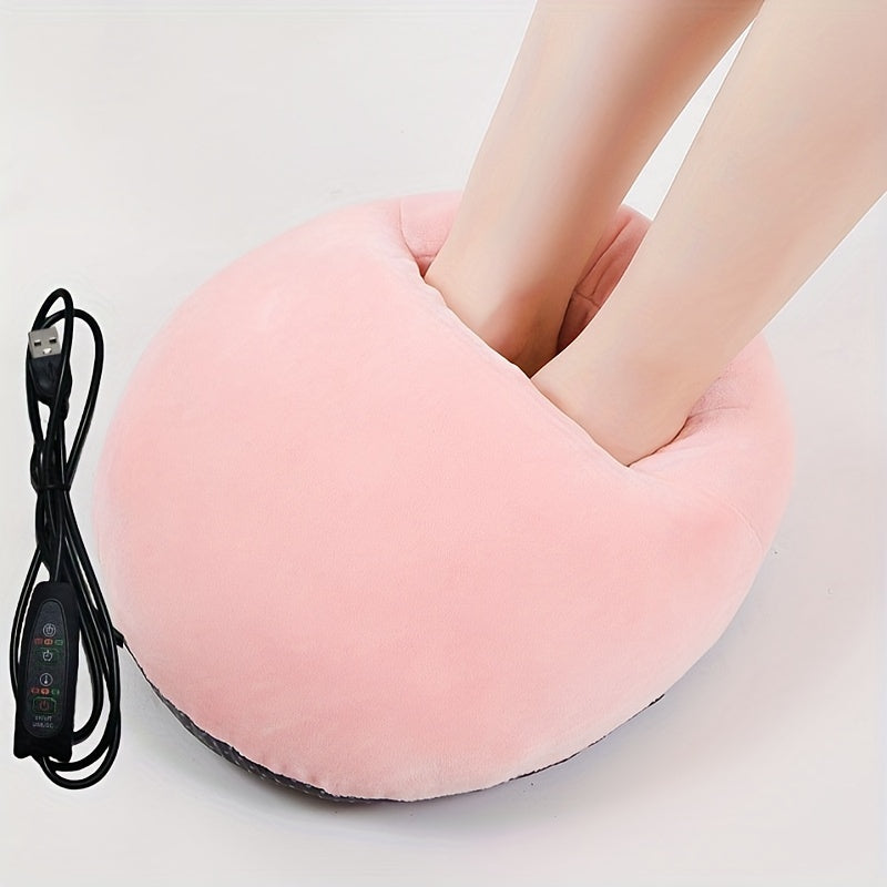 Plug-in USB foot warmer heater for the office that heats up shoes.