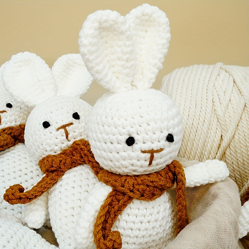 Soft, safe, and adorable handcrafted cotton animal plush toy - bunny - perfect for young children aged 0-3 years. This cute and cuddly bunny doll makes a great gift for baby showers, holidays, or Easter. Ideal for newborn baby gifts.