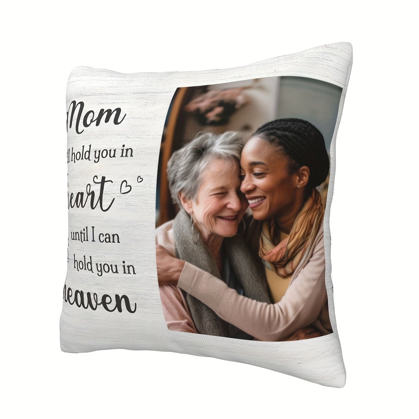 Personalized Photo Pillowcase: Mom, Forever in My Heart - Thoughtful Gift for Family, Home Decoration, Memorial Keepsake for Remembering a Loved One (Pillow Core Not Included)