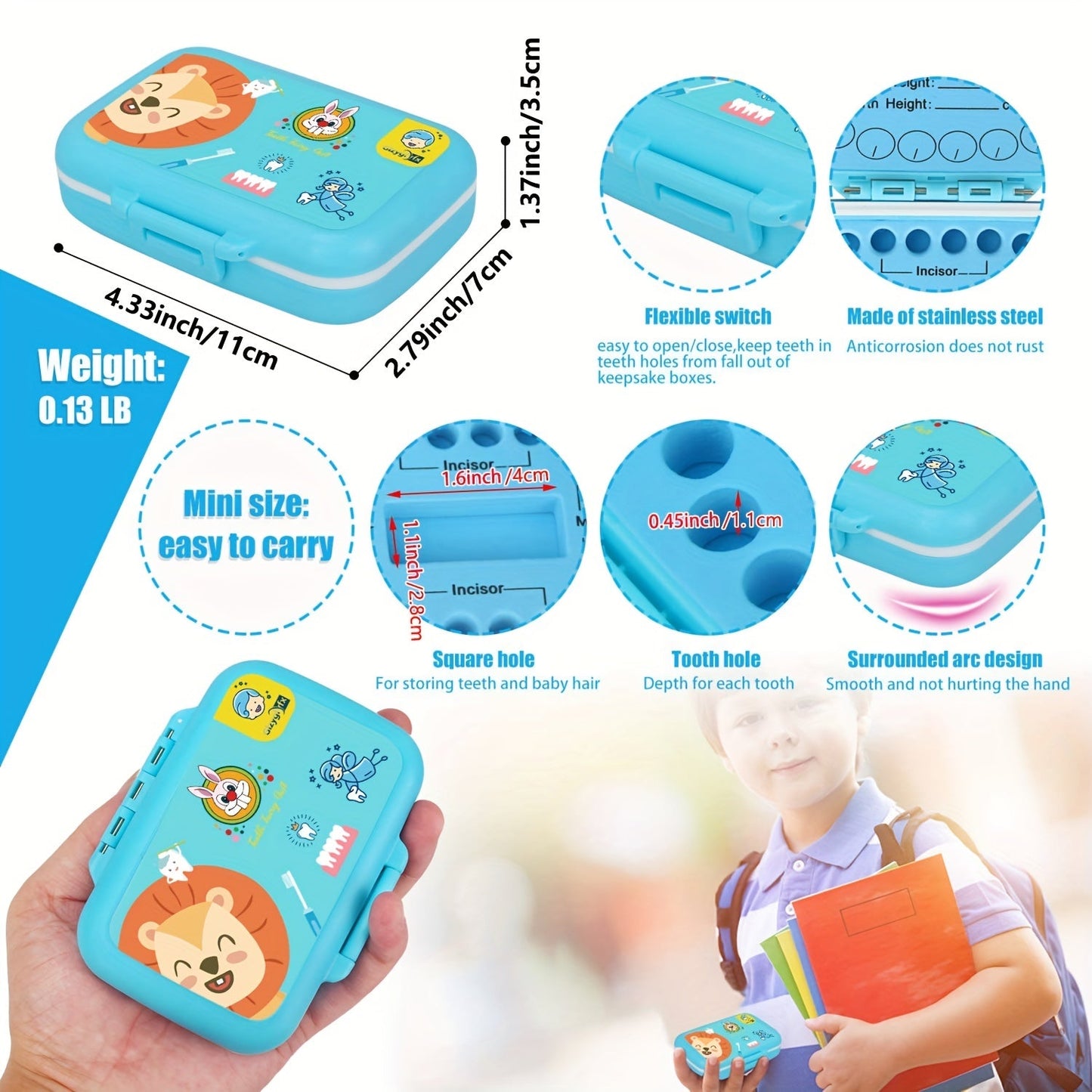 Glzyglyfx Baby Teeth Keepsake Box - Keepsake Tooth Holders for Kids, Tooth Saver and Storage Container for Lost Teeth