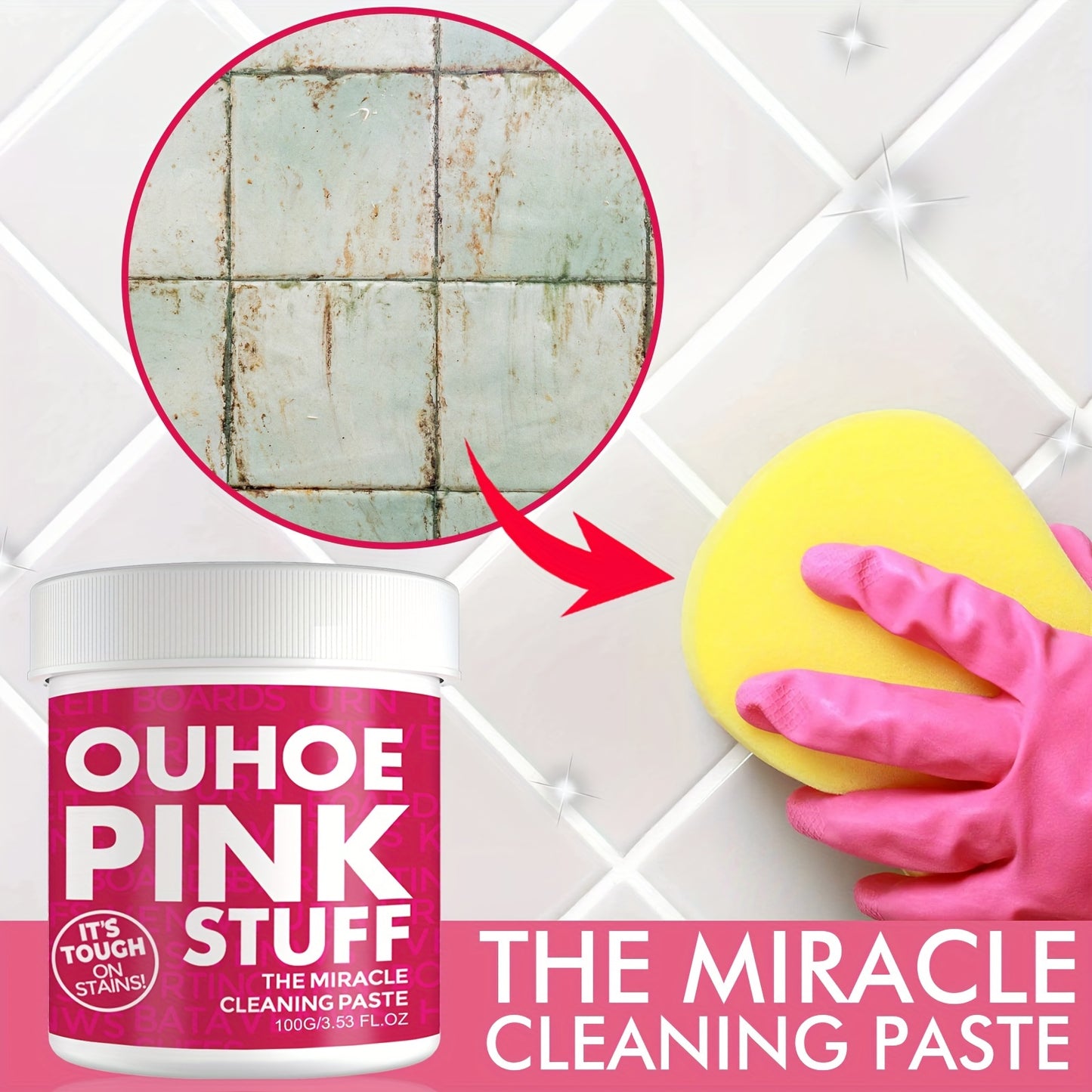 Ouhoe Pink Stuff: The Miracle Cleaning Paste: Tough on Stains, Gentle on Surfaces