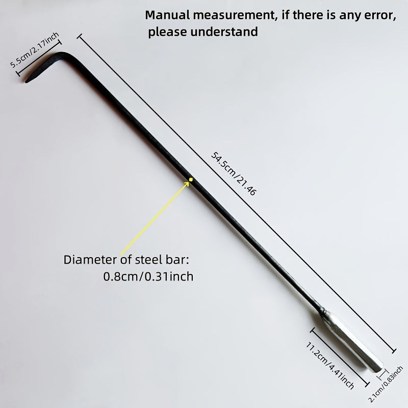 54.51 cm Long Multi-Functional Forged Metal Fire Hook with Fireplace Poker, Campfire Log Tongs, Stove Shovel, and Wood Stove Accessories. Perfect for Fireplace Tools & Hardware.