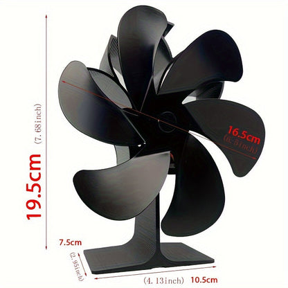 One or two pieces of a 6-blade wooden stove fan, designed for distributing heat from wood, gas, or log burner stoves. This heat-powered wall fan is a cozy accessory for home heating during autumn and winter. It does not require electricity and comes with