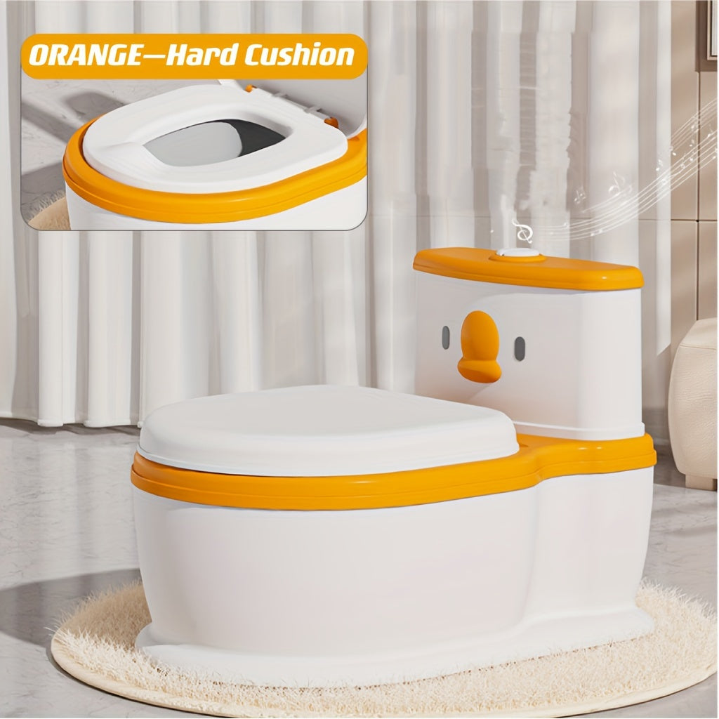 Creative Cartoon Design Portable Toilet for Kids - Fun Duck-Themed, Durable Plastic Potty Training Seat for Young Children