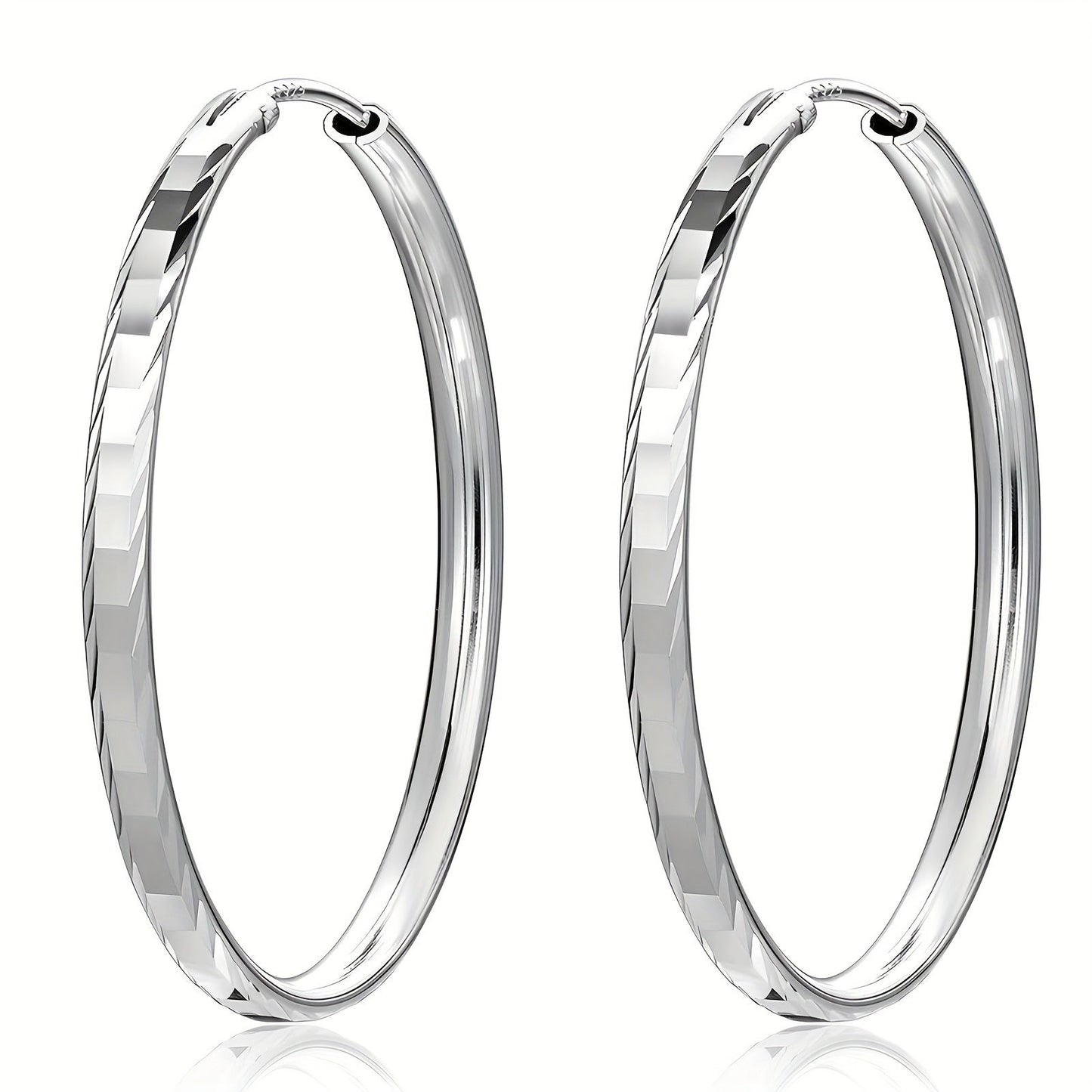 925 Sterling Silver Hypoallergenic Smooth Circle Hoop Earrings, Elegant and Sexy Style, perfect for Women, comes with a Gift Box