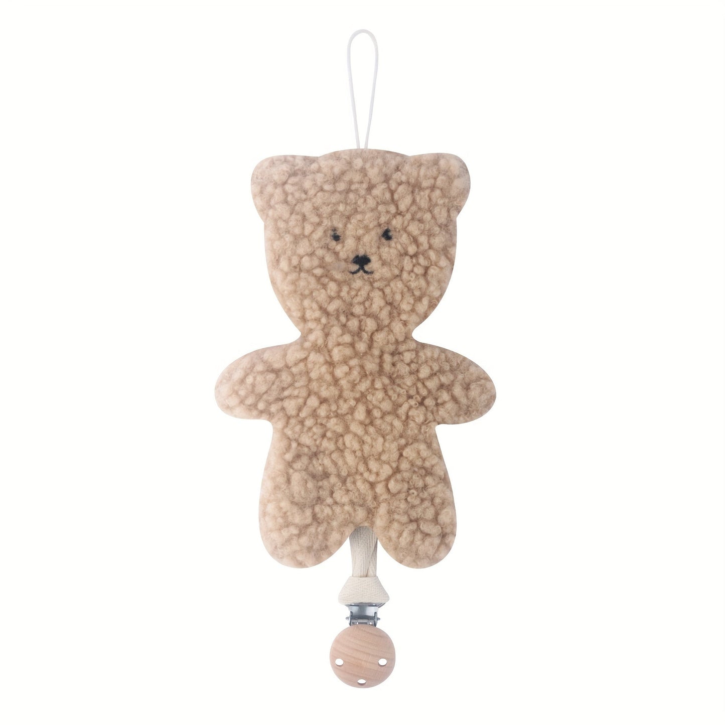 Adorable Cartoon Pacifier Chain with Soft Plush Bear Design, Pacifier Holder, and Clip