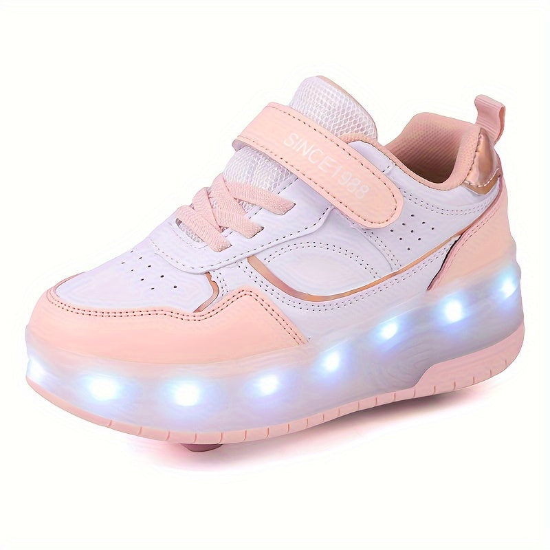 Stylish LED light-up shoes for outdoor activities, USB rechargeable, durable and breathable, perfect for all seasons.