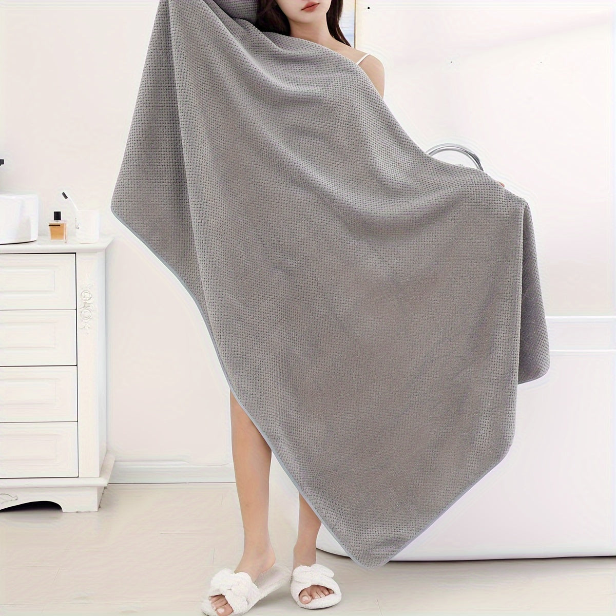 1 Oversized Super Soft Bath Towel - Absorbent, Quick-drying, Cute, 90*180cm.