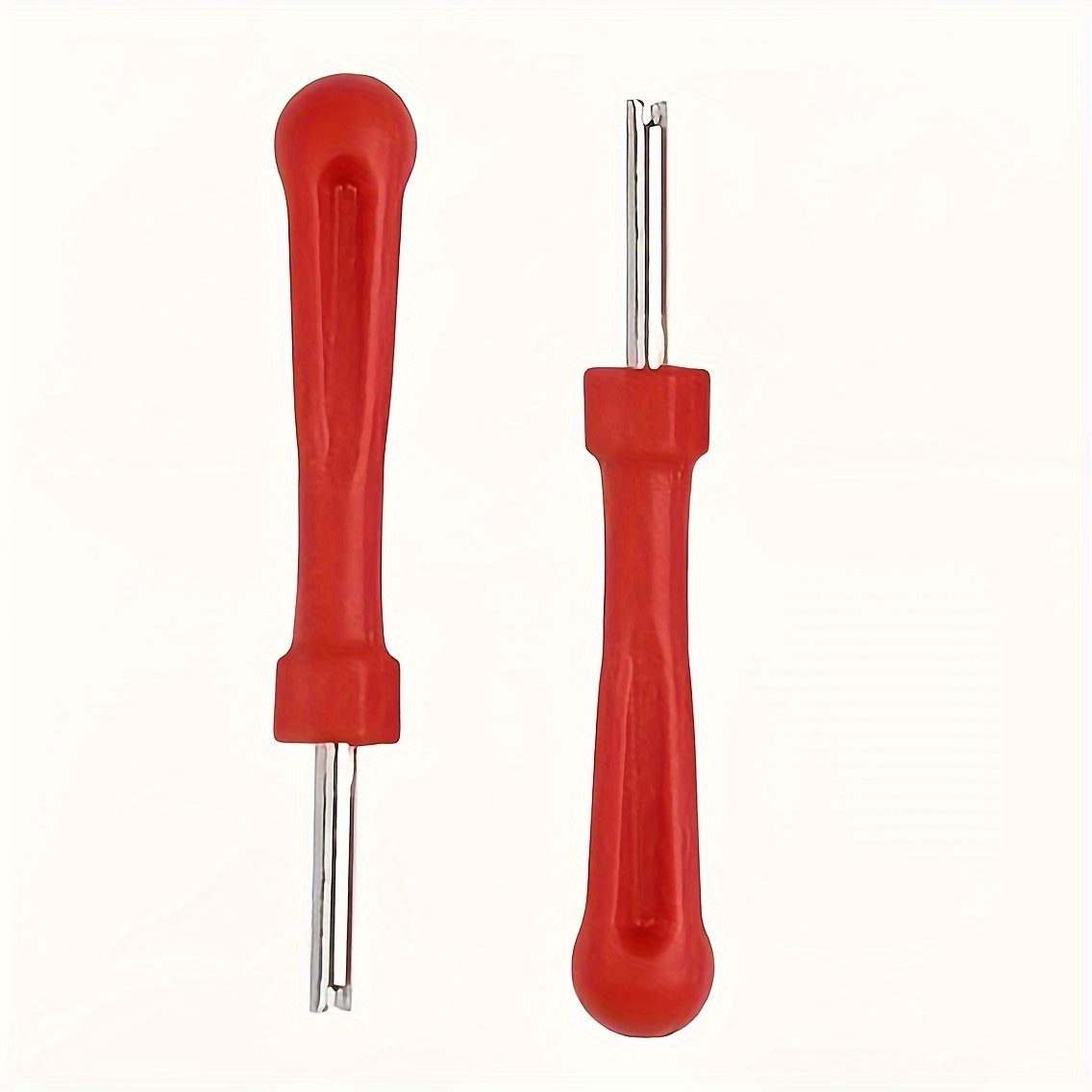 Set of 2 AC Refrigerant Valve Core Removal Tools, Including Both Metal and Plastic Options for Non-Electric HVAC Repair Operations