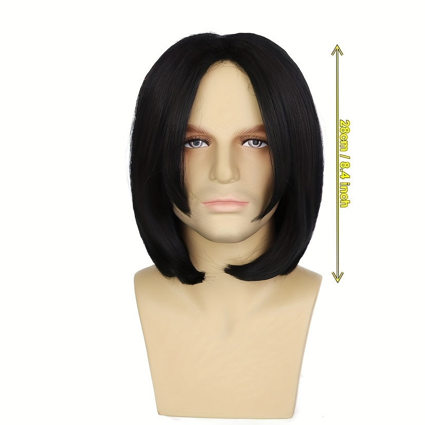 The Hair Professor presents the Severus Snape Costume Wig, a short, straight men's wig inspired by the character of Vincent V. Perfect for adults.