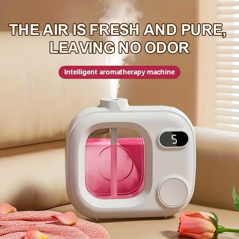 USB rechargeable 5-speed room humidifier with digital display, lithium battery, and fragrance dispenser - perfect for home, office, and bedroom. Great for holidays.