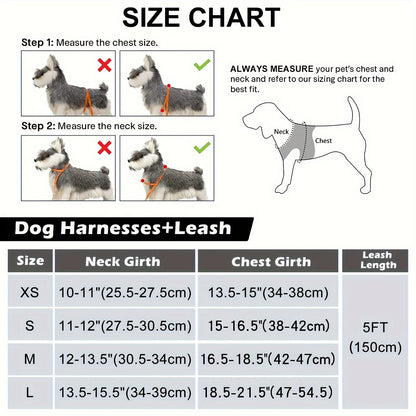 Joytale Reflective Dog Harness and Leash Set for small to medium breeds. Comfortable mesh vest with padded nylon lead, dual D-ring, poop bag dispenser.