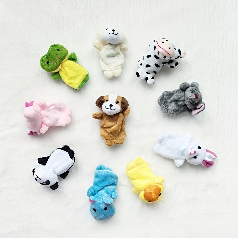 Soft plush finger doll set in various colors, perfect for children, ideal for playtime and school parties.