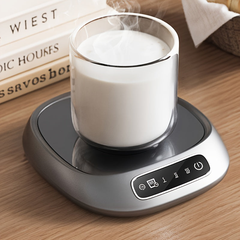 Smart Beverage Warmer Coaster with 3 Temperature Settings, USB-Powered Heating Pad for Drinks, Milk, Tea, and Hot Chocolate, Perfect for Home and Office, Made from Non-Food Contact Plastic Materials.