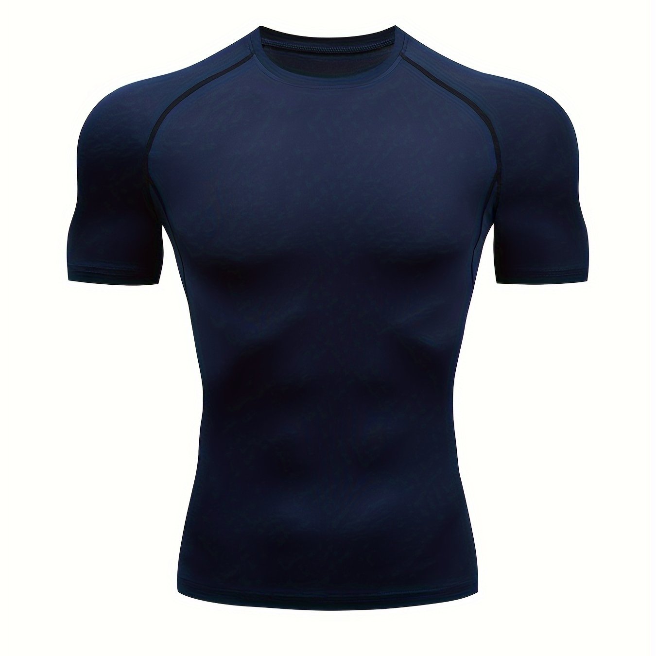 Men's high-elastic athletic compression T-shirt in red with black accents. Ideal for gym and outdoor activities. Made of 90% polyester and 10% elastane, with quick-dry and breathable