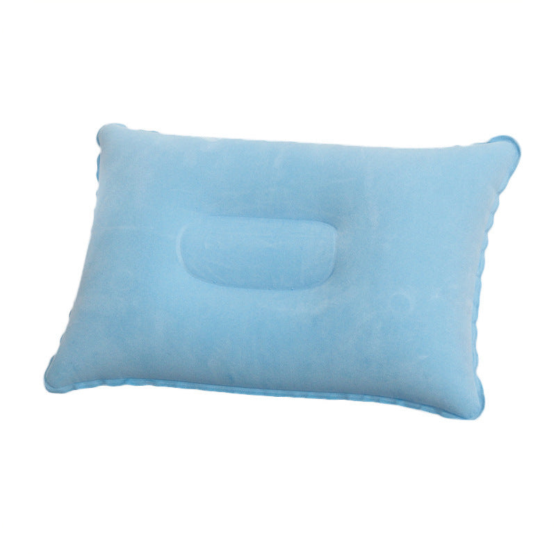 Soft and Luxurious Microfiber Inflatable Pillow for Travel and Camping - Easy to Clean, Lightweight, Rectangle Shape.