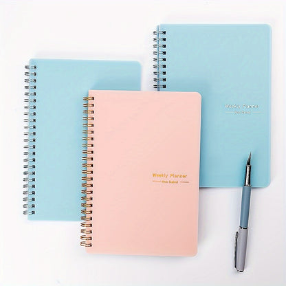 1pc A5 coil notebook with aesthetic value, fashionable college student office and Instagram style. Artistic and clean, school supplies for back to school.