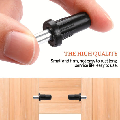 Get 30 Black Plastic Cabinet Door Repair Pins with Telescopic Spring design for easy installation. These pins are anti-rust, ensuring a long service life for your door dampers, furniture fittings, and shutter repairs.